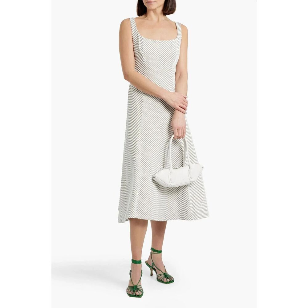 NWT. $2490 CAROLINA HERRERA Embroidered Cotton Midi Dress Sz 22.